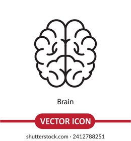 Brain icon vector. Simple brain sign flat trendy style illustration on white background..eps