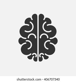 Brain Icon Vector, Solid Illustration, Pictogram Isolated On White