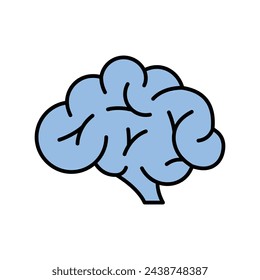 Ilustración de trazo de vector de icono cerebral