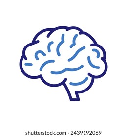 Icono cerebral, vector de línea delgada símbolo de ilustración elemento gráfico para la inteligencia, creatividad y concepto de salud mental