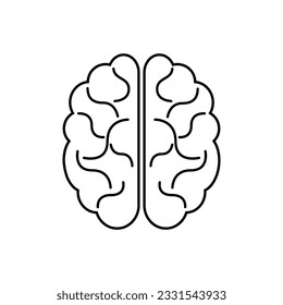 Brain icon vector. Think illustration sign. Creative thinking symbol. Thoughts logo.
