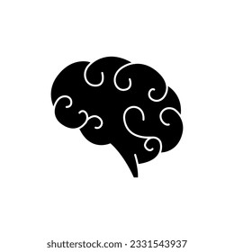 Brain icon vector. Think illustration sign. Creative thinking symbol. Thoughts logo.