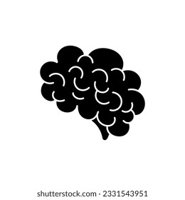 Brain icon vector. Think illustration sign. Creative thinking symbol. Thoughts logo.