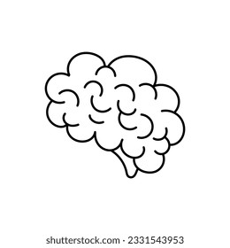 Brain icon vector. Think illustration sign. Creative thinking symbol. Thoughts logo.