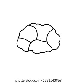 Brain icon vector. Think illustration sign. Creative thinking symbol. Thoughts logo.