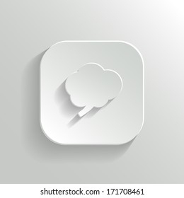 Brain icon - vector white app button with shadow