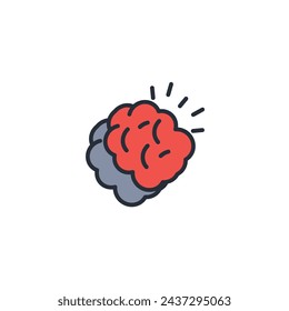 Brain icon. vector.Editable stroke.linear style sign for use web design,logo.Symbol illustration.