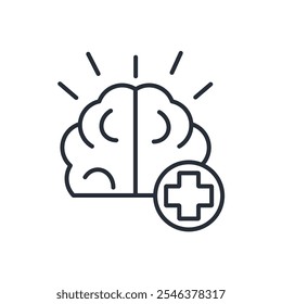 brain icon. vector.Editable stroke.linear style sign for use web design,logo.Symbol illustration.