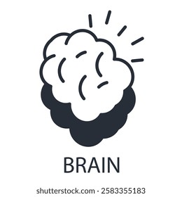 Brain icon. vector.Editable stroke.linear style sign for use web design,logo.Symbol illustration.