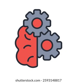 brain icon. vector.Editable stroke.linear style sign for use web design,logo.Symbol illustration.