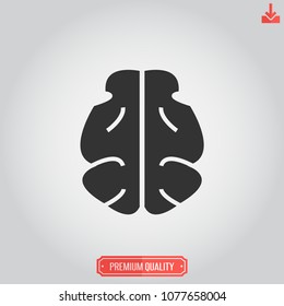 Brain icon,human organ vector,anatomy  sign isolated on grey background, simple neurology illustration for graphic design, web and mobile platforms
