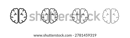 Brain icons. Editable stroke. Pixel perfect thin line icons.