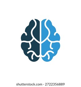contorno de los iconos del cerebro y estilo plano, fondo transparente