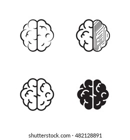 Brain icons set