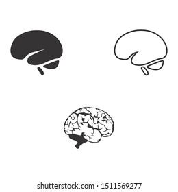 Brain icons set. Vector illustration. Organ icon.