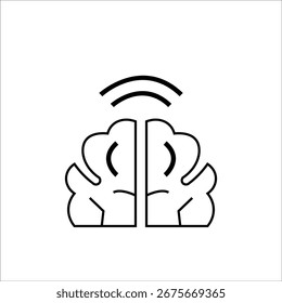 Iconos del cerebro. Vector de línea simple