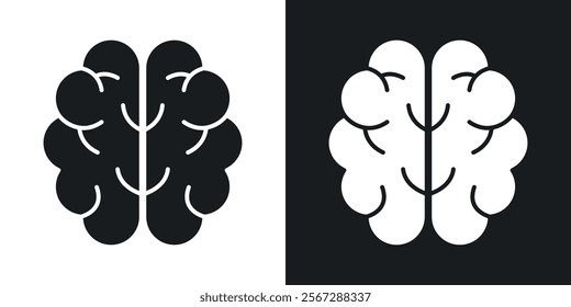 Brain icons in solid black and white colors