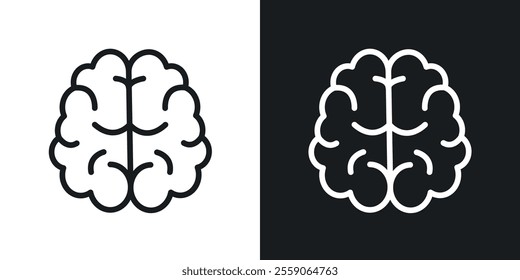 Brain icons. vector set in black colors