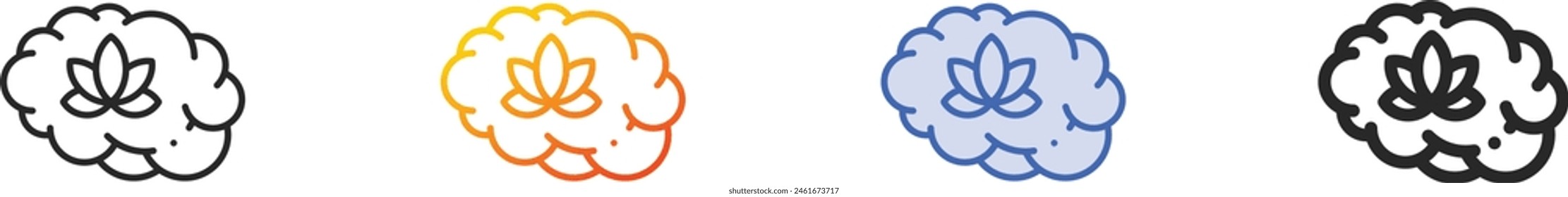 brain icon.Thin Linear, Gradient, Blue Stroke and bold Style Design Isolated On White Background