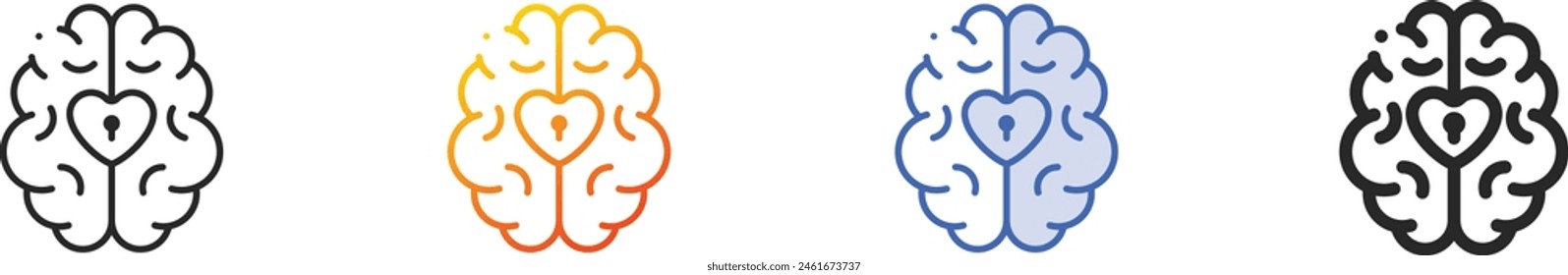 brain icon.Thin Linear, Gradient, Blue Stroke and bold Style Design Isolated On White Background