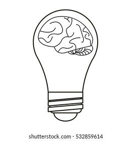 brain idea bulb concept outline