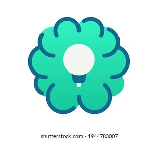 brain idea bulb single isolated icon with gradient style