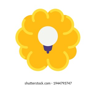 brain idea bulb single isolated icon with flat style