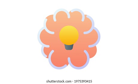 brain idea bulb single isolated icon with smooth style