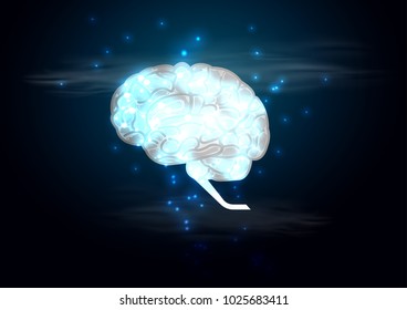   Brain -  idea and concept   illustration  Background.