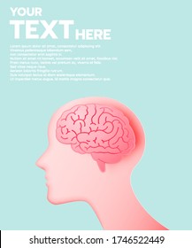Brain with idea concept in paper art style and pastel color scheme - Shutterstock ID 1746522449