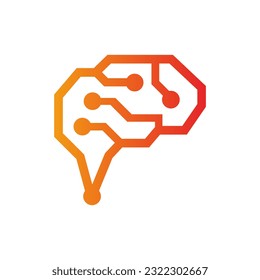 Brain idea connect technology logo vector image
