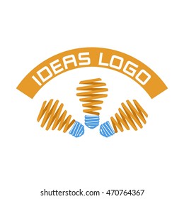 Brain and idea creative thinking concept logo template.