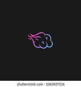Brain idea design, badges, symbol, concept and logo