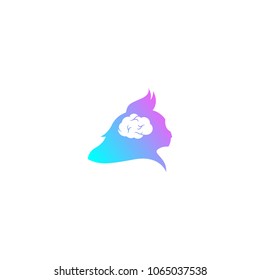 Brain idea design, badges, symbol, concept and logo