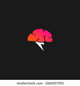 Brain idea design, badges, symbol, concept and logo