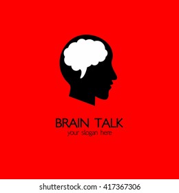 Brain idea design, badges, symbol, concept and logo