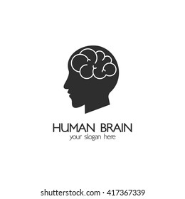 Brain idea design, badges, symbol, concept and logo