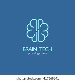Brain idea design, badges, symbol, concept and logo