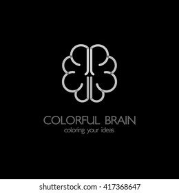 Brain idea design, badges, symbol, concept and logo