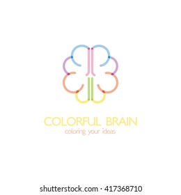 Brain idea design, badges, symbol, concept and logo