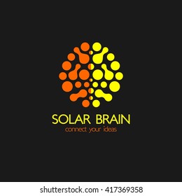 Brain idea design, badges, symbol, concept and logo