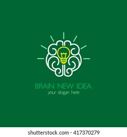 Brain idea design, badges, symbol, concept and logo