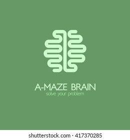 Brain idea design, badges, symbol, concept and logo