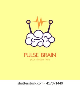 Brain idea design, badges, symbol, concept and logo