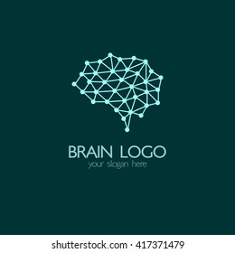 Brain idea design, badges, symbol, concept and logo