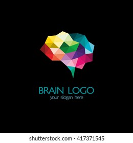 Brain idea design, badges, symbol, concept and logo
