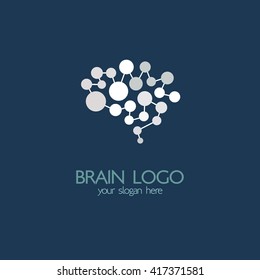 Brain idea design, badges, symbol, concept and logo