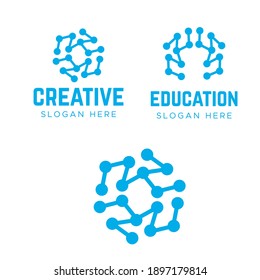 Design-Logo für Hirnideen. Brainstorm-Logo-Vektorgrafik
