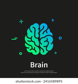 Brain idea flat icon. Creative idea concept. Brainstorm isolated on background. Logo, sign template. Vector illustration eps 10.