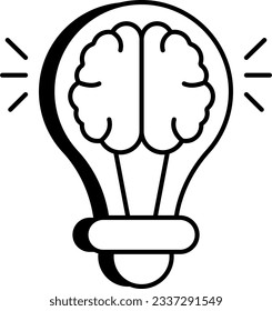 Brain idea  flat icon design